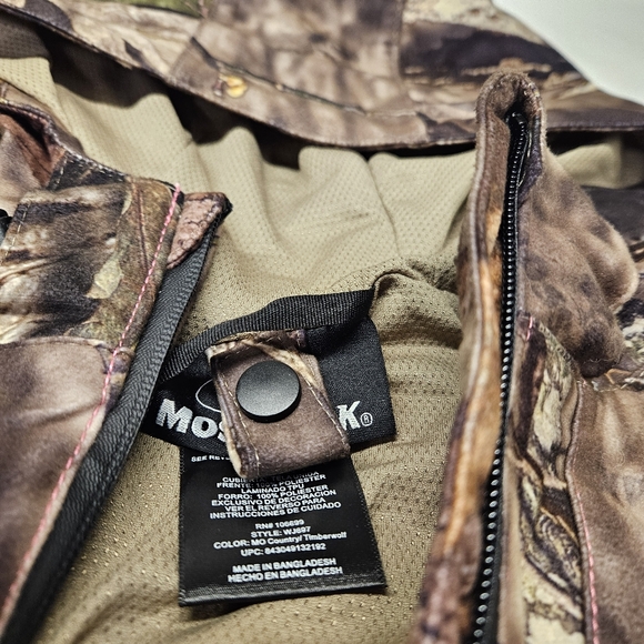 Womens Cabelas Large Mossy Oak Camo Hooded Full Zip Pink Accents Scent Factor - Picture 5 of 11